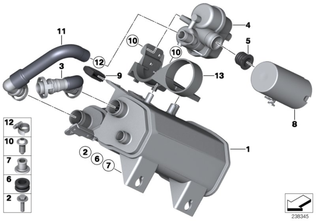 2016 BMW X3 Activated Charcoal Filter / Mounting Parts Diagram