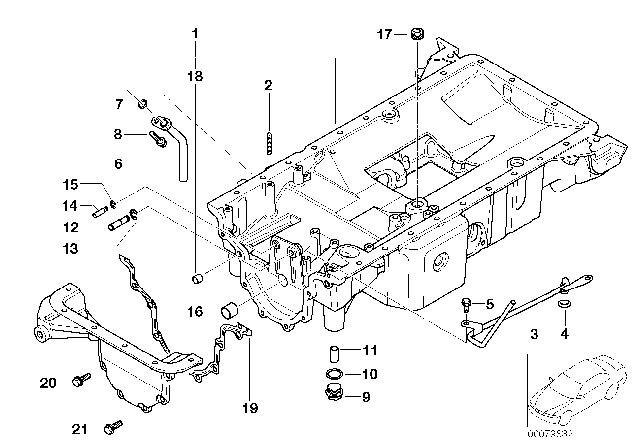 2002 BMW Z8 Oil Pan Part, Oil Level Indicator Diagram 2