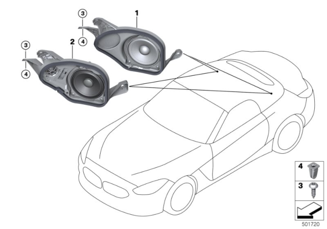 2020 BMW Z4 SUPPORT SPEAKER PARTITION PA Diagram for 65132622493