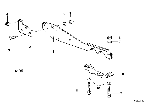 1982 BMW 733i Exhaust Support Diagram
