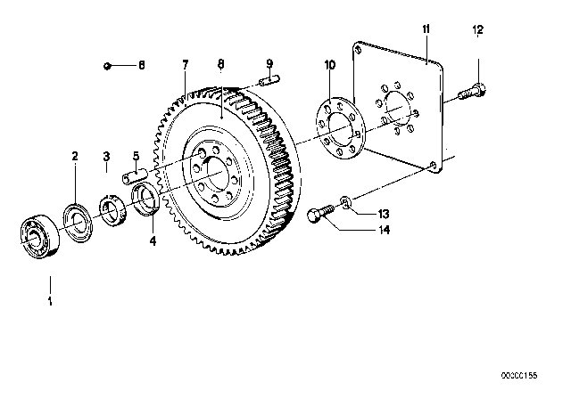 1985 BMW 318i Flywheel / Twin Mass Flywheel Diagram