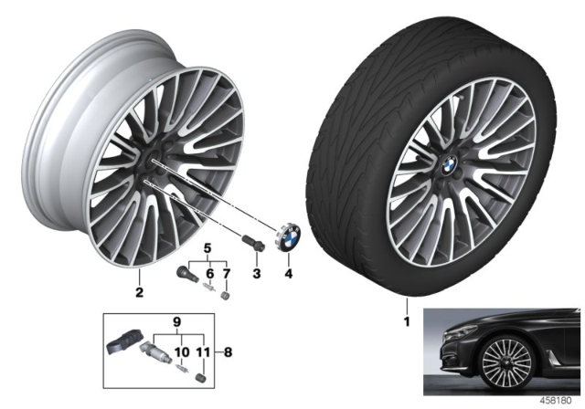 2016 BMW 750i BMW LA Wheel, V-Spoke Diagram 3