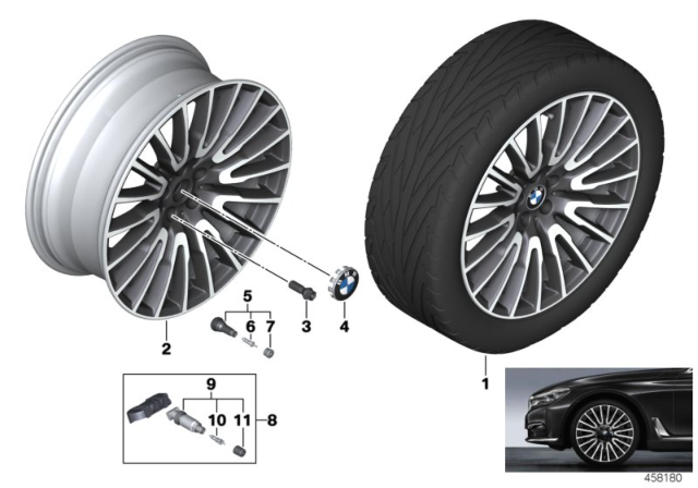 2019 BMW 740e xDrive BMW LA Wheel, V-Spoke Diagram 3