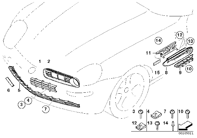 2002 BMW Z8 Exterior Trim / Grille Diagram