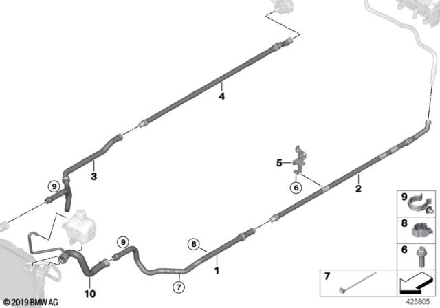 2014 BMW i3 Cooling System Coolant Hoses Diagram 1