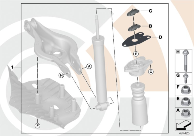 ATTACHMENT SET SPRING STRUT Diagram for 33522467121