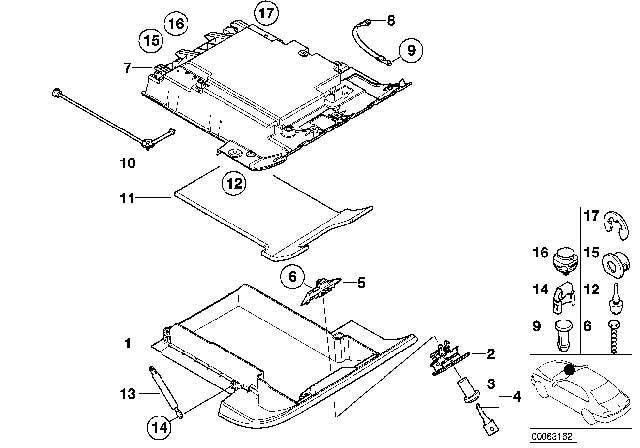 2000 BMW Z8 Glove Box Housing Diagram for 51167026226