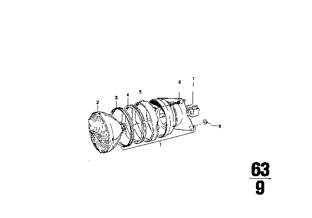 1976 BMW 2002 Bracket, Right Diagram for 63121355410