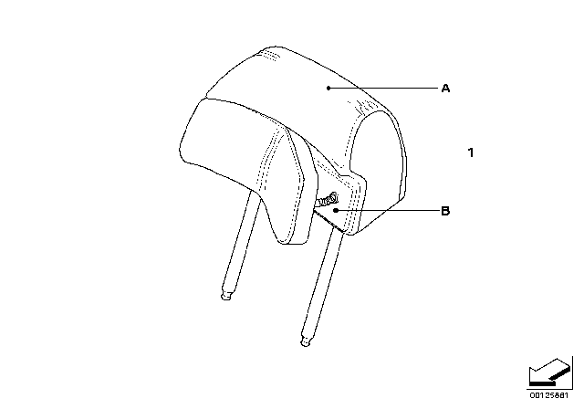 2010 BMW 535i xDrive Individual Headrest Diagram 1