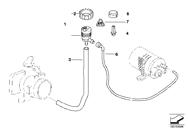 2000 BMW 328i Fuel Tank Breather Valve Diagram