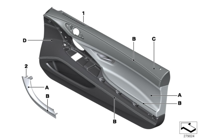 2012 BMW M6 Individual Door Trim Panel Diagram