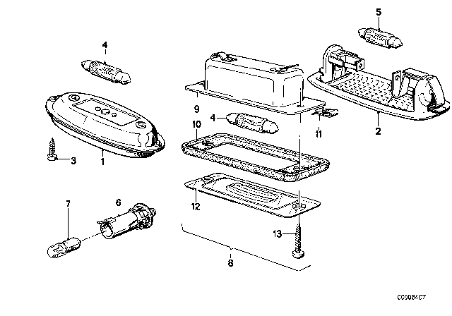 1979 BMW 320i Registration Plate Lamp Diagram for 63261365755