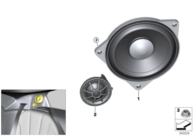 2017 BMW i8 Single Parts, Speaker Diagram