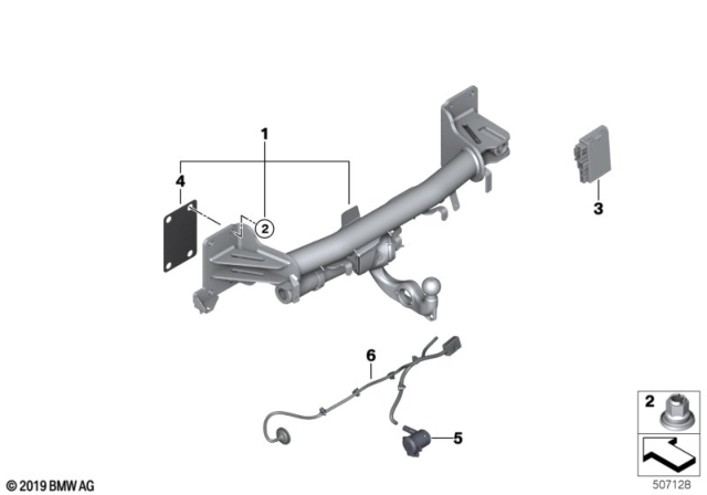 2020 BMW X5 Trailer Tow Hitch Set Us Diagram for 71606889276