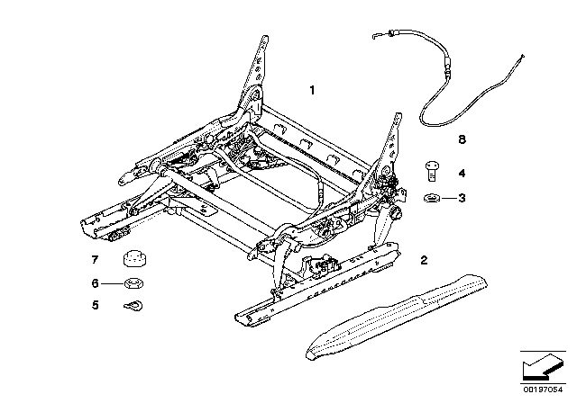 2005 BMW M3 Front Seat Rail Diagram 4