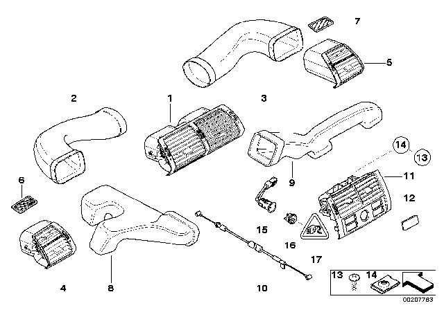 2000 BMW X5 Air Outlet Diagram