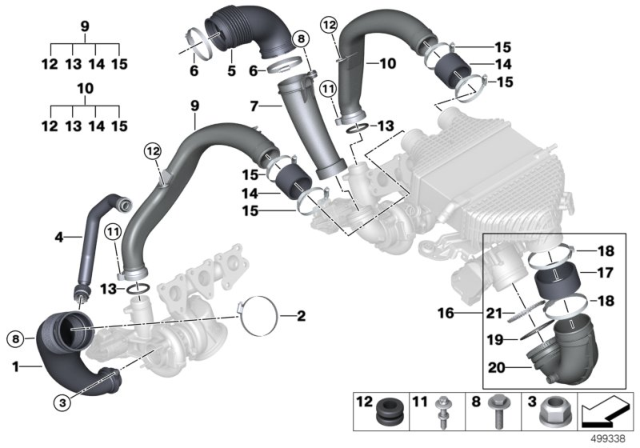 2015 BMW M4 Clean Air Pipe, Bottom Diagram for 13717846272