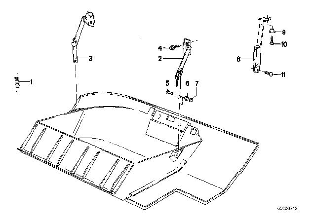 1978 BMW 530i Glove Box Mounting Parts Diagram