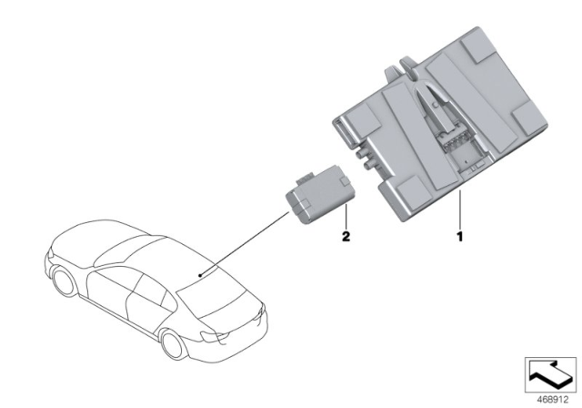 2020 BMW 745e xDrive Telematics Control Unit Diagram