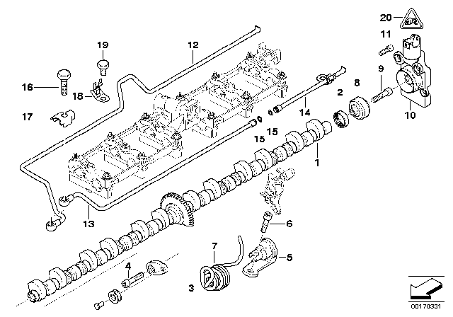 2005 BMW 760i Valve Timing Gear, Eccentric Shaft Diagram