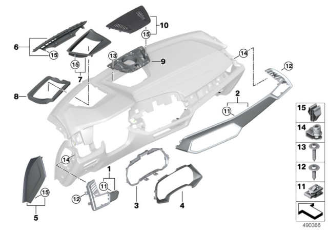 2019 BMW X7 TRIM F.DASHB.FINELINE STRIPE Diagram for 51459483668