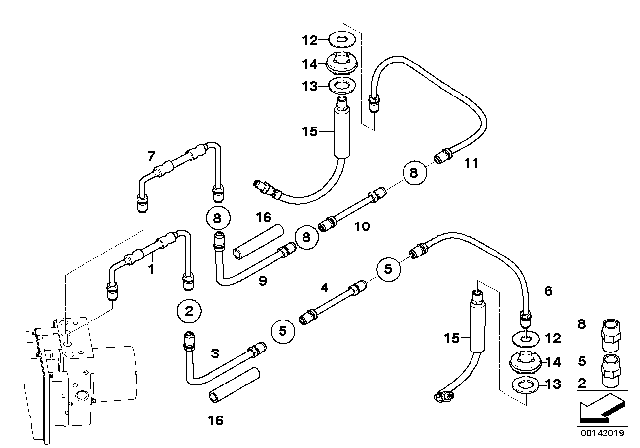 2006 BMW 530i Brake Pipe, Rear Diagram 3