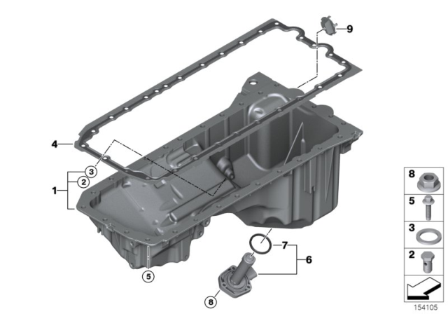 2008 BMW 335i Oil Pan Diagram