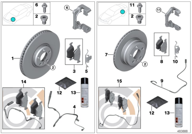 2010 BMW 550i GT Service, Brakes Diagram