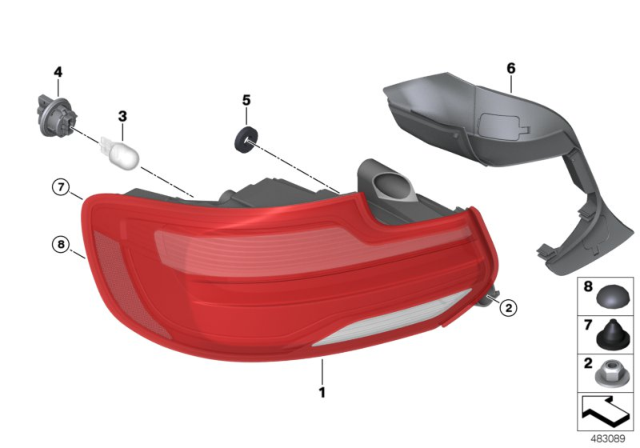 2020 BMW M240i Rear Light Led, Left Diagram for 63217420993