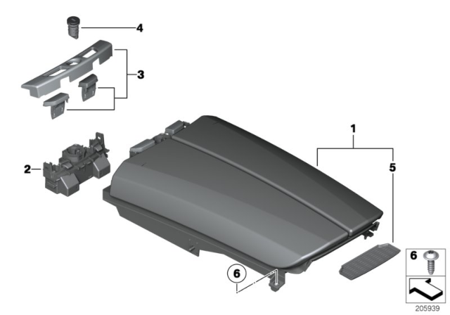 2011 BMW 740i Armrest, Centre Console Diagram