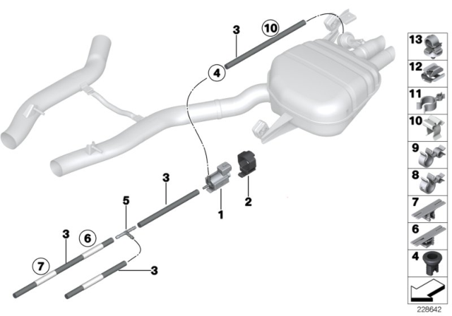 2015 BMW 750i Vacuum Control, Exhaust Flap Diagram