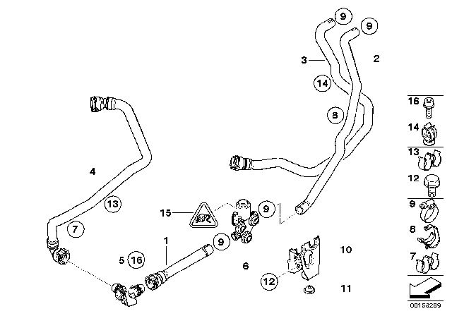 2009 BMW X6 Water Hoses / Water Valve Diagram 1