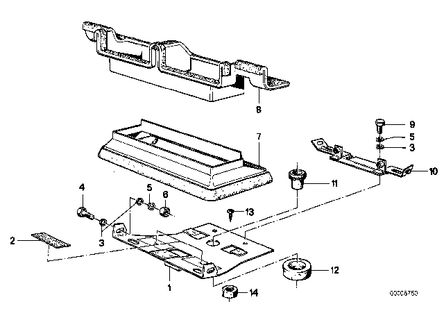 1979 BMW 320i Air Conditioning System Mounting Parts Diagram