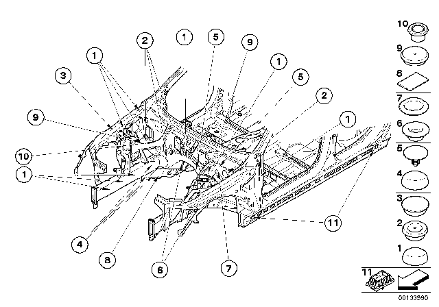 2009 BMW 550i Sealing Cap/Plug Diagram 1