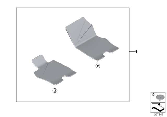2017 BMW i8 Floor Mats Velours Diagram