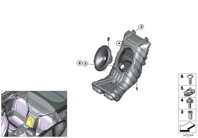 2015 BMW i8 Woofer Harman Kardon Diagram for 65139194842