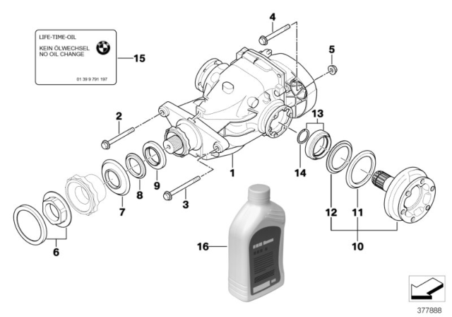 2011 BMW 135i Differential - Drive / Output Diagram