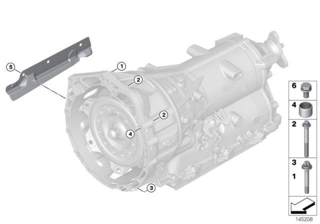 2008 BMW 328i Transmission Mounting Diagram 1