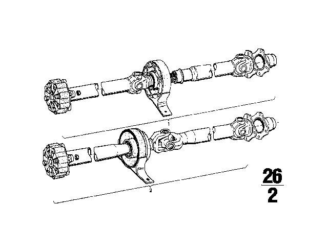1973 BMW 2002 Drive Shaft Diagram for 26111204998