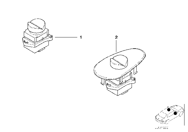 2001 BMW Z8 Window Switch Right Diagram for 61318385904