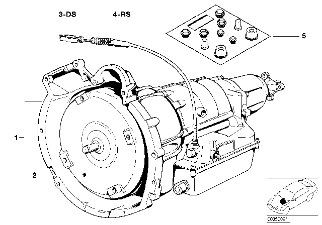 1984 BMW 528e Automatic Gearbox 3HP22 Diagram