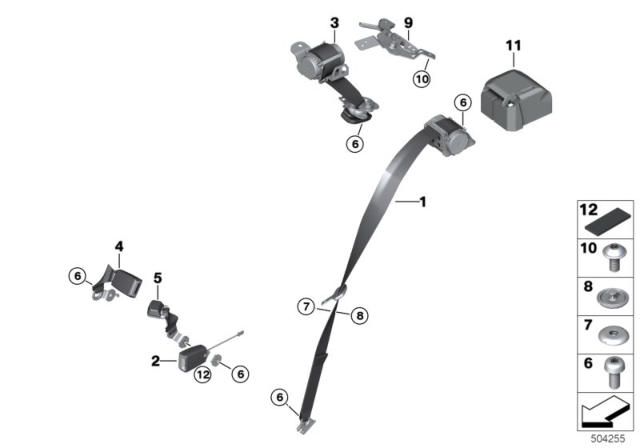 2017 BMW X1 LOWER BELT REAR CENTER Diagram for 72117371653