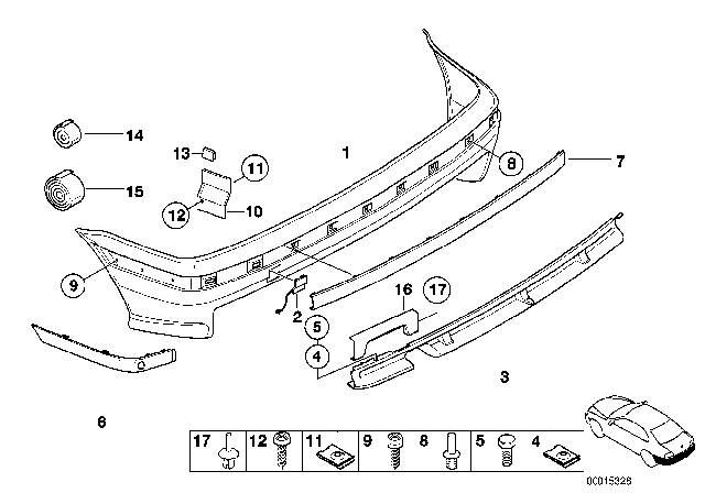 1995 BMW 318ti Insert Diagram for 51122269489