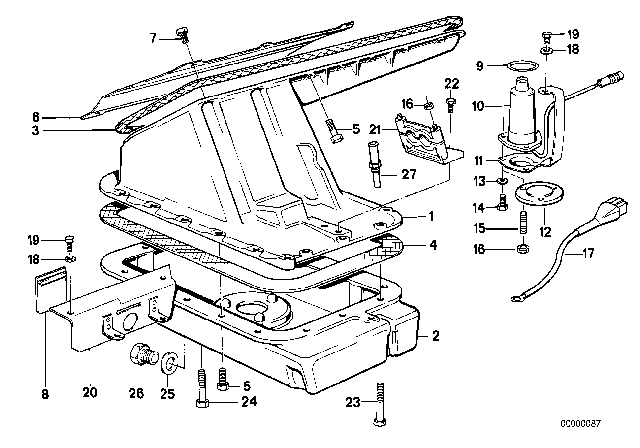 1989 BMW M3 Oil Pan / Oil Level Indicator Diagram