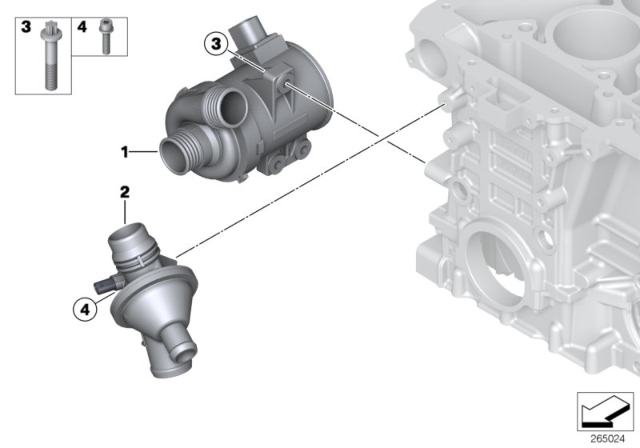 2017 BMW X3 Water Pump - Thermostat Diagram