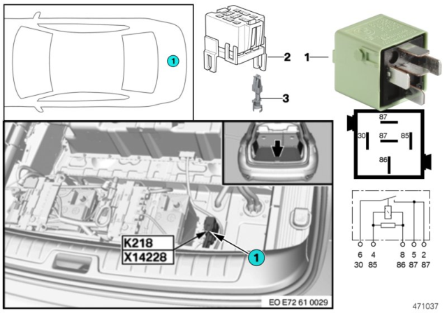 2011 BMW X6 Relay, Mechanical Vacuum Pump Diagram