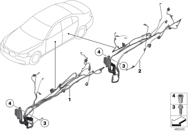 2012 BMW Alpina B7 Door Cable Harness Diagram