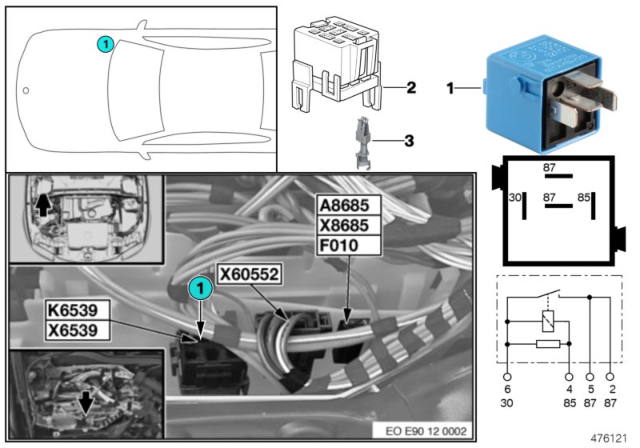 2011 BMW 328i xDrive Relay, Engine Ventilation Heating Diagram