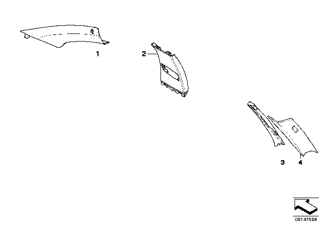 2010 BMW 535i xDrive Cover, B-Column Upper Left Diagram for 51438033249