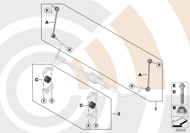 2013 BMW 640i Repair Kits, Anti-Roll Bar, Front Diagram